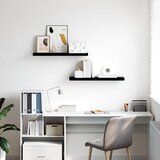  Plutajuće zidne police 2 kom sjajne crne 80 x 23,5 x 3,8 cm MDF | Eponuda.com