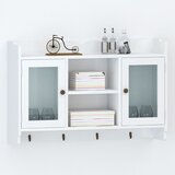 vidaXL Stenska omarica s policami MDF bela, (20622942) | Shoptok.si