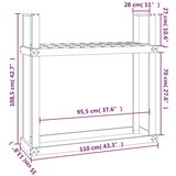  Stalak za drva za ogrjev sivi 110x35x108,5 od masivne borovine | shoptok.hr