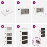 vidaXL Složiva kutija za pohranu kotačima 3razine 28 L 48,5x29,5x86 cm | shoptok.hr