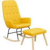  Stolica za ljuljanje s osloncem za noge od tkanine boja senfa | Shoptok.si