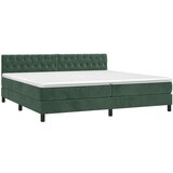 Box spring postelja z vzmetnico temno zelena 200x200 cm žamet, (20901270) | Shoptok.si