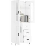  Visoka komoda bijela 69,5x34x180 cm konstruirano drvo Slike