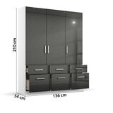 Rauch Möbel omara s klasičnimi vrati, siva, bela | Shoptok.si