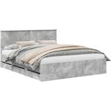  Krevetna konstrukcija s ladicama Betonski sivi 160 x 200 cm Siva 210 x 163 x 90 cm | shoptok.hr