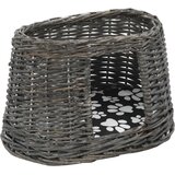  3-dijelni set košara za mačke s jastucima sivi 47x34x60 cm vrba | Eponuda.ba
