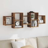 Zidna polica boja staro drvo 129x18x42 cm konstruirano drvo | shoptok.hr