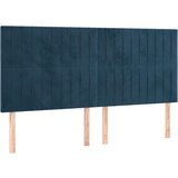  Posteljno vzglavje 4 kosa temno moder 100x5x78/88 cm žamet, (20933207) | Shoptok.si