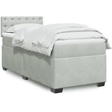  Box spring krevet s madracem svjetlosivi 80 x 200 cm baršunasti | shoptok.hr