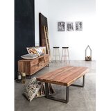 BIZZOTTO Črna/v naravni barvi klubska mizica z mizno ploščo iz akacije 70x120 cm Elmer – | Shoptok.si