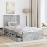  Krevetna konstrukcija s ladicama Betonski sivi 90 x 200 cm | shoptok.hr