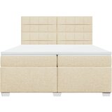  Krevet s oprugama i madracem krem 200 x 200 cm od tkanine | shoptok.hr