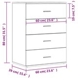  Komoda 2 kom siva boja betona 60x39x80 cm od konstruiranog drva | Eponuda.com