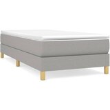 Maison Chic Posteljni okvir - Enojna postelja - Postelja za odrasle brez vzmetnice svetlo siv 90x200 cm blago-J7599, (21773155) | Shoptok.si