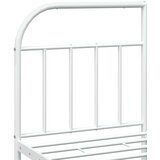 vidaXL Kovinski posteljni okvir z vzglavjem in vznožjem bel 183x213 cm | Shoptok.si