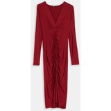 Sinsay Midi haljina s ukrasnim naborima sprijeda | shoptok.hr