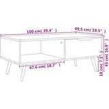  Stolić za kavu bijeli i boja hrasta 100 x 49,5 x 43 cm iverica | Shoptok.si