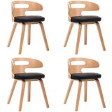 Furnova Jedilni stoli 4 kosi črni ukrivljen les in umetno usnje, (21950351) | Shoptok.si