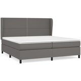 Maison Chic Box spring postelja - Vzmetna postelja z vzmetnico siva 200x200 cm umetno usnje SL2133, (21910152) | Shoptok.si