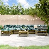 The Living Store Vrtna garnitura 8-delna z blazinami impregnirana trdna borovina - Vrtna Sedežna Garnitura, (21475356) | Shoptok.si