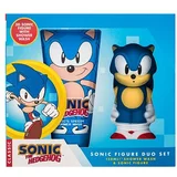 Sonic The Hedgehog Sonic Figure Duo Set darilni set gel za prhanje 150 ml + figurica Sonic poškodovana škatla za otroke
