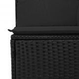 vidaXL 9-delni vrtni kavč set z blazinami črn poli ratan akacija | Shoptok.si