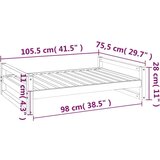  Krevet za pse bijeli 105 5x75 5x28 cm od masivne borovine | shoptok.hr