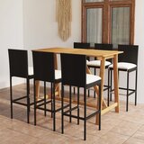  7-dijelni vrtni barski set s jastucima crni | shoptok.hr