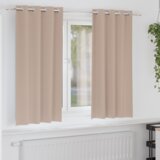 vidaXL Zavese z zavesami 2 pcs Taupe 175 x 140 cm Poliester | Shoptok.si