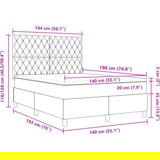 vidaXL Box Spring postelja z vzmetnico in LED svetlobo svetlo siva 140x190 cm žamet | Shoptok.si