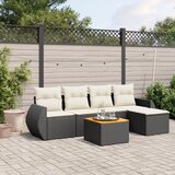 vidaXL 6-dijelni set vrtnih sofa s jastucima crni od poliratana | shoptok.hr