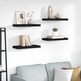  Plutajuće zidne police 4 kom crne 50 x 23 x 3,8 cm MDF | shoptok.hr