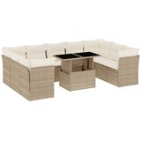 vidaXL 10-dijelni set vrtnih sofa s jastucima bež od poliratana | shoptok.hr