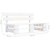 vidaXL Vrtni srednji kavč iz palet bela impregnirana borovina, (20597914) | Shoptok.si