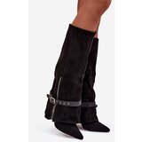 Boto Women's Heeled Boots with Decorative Strap Black Jolivine | Shoptok.si
