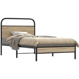 vidaXL Posteljni okvir brez vzmetnice 100x190 cm dim. hrast inž. les | Shoptok.si