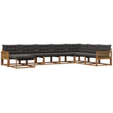 vidaXL Zunanja garnitura za sedenje z blazino 8 pcs Naravna in črna, (5000273005) | Shoptok.si