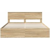  Krevetna konstrukcija s uzglavljem Sonoma hrast 200 x 200 cm | Eponuda.ba