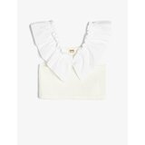 Koton Crop Undershirt Sleeveless Frilly V-Neck cene