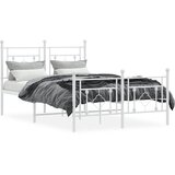  Metalni okvir kreveta uzglavlje i podnožje bijeli 120x190 cm | shoptok.hr