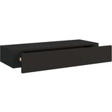 vidaXL Zidna polica s ladicom crna 60 x 23,5 x 10 cm MDF | shoptok.hr