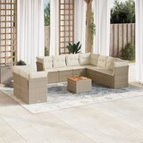 Maison Chic Seti vrtnega pohištva - Vrtna garnitura - Vrtni pohištvo set 11-delna z blazinami bež poli ratan, (21815132) | Shoptok.si