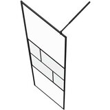  Zid za walk-in tuš Crna 80 x 195 x 0.5 cm Staklo i aluminij | shoptok.hr