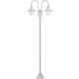 vidaXL vrtna ulična svetilka 220 cm E27 aluminij 2 svetilki bela Cene