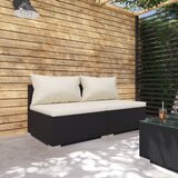 Maison Chic Seti vrtnega pohištva - Vrtna garnitura - Vrtni pohištvo set 2-delna z blazinami poli ratan črna, (21817063) | Shoptok.si