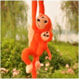Plišana igračka majmun s bebom - 90 cm - narančasti | shoptok.hr