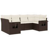  6-dijelni set vrtnih sofa od poliratana s jastucima smeđi | shoptok.hr