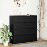 vidaXL Komoda črni hrast 100x35x99 cm inženirski les Cene