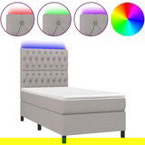  Box spring s madracem LED svjetlosivi 90x200 cm tkanina | shoptok.hr