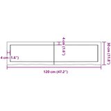  Zidna polica svjetlosmeđa 120x30x(2-4) cm obrađena hrastovina | shoptok.hr